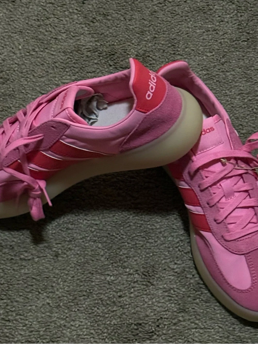 Barreda Decode adidas Pink Sneakers with Red Stripes